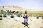 Henry Farny - painting - Defending the Stagecoach