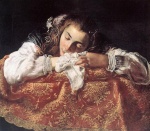 Domenico Fetti - Peintures - Jeune fille endormie