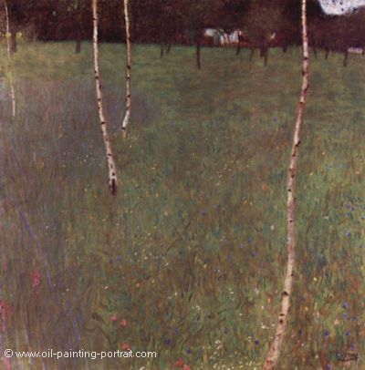 Farmhouse with Birch Trees