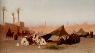 A Late Afternoon Meal at an Encampment in Cairo