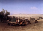 Charles Théodore Frère - Peintures - Un campement arabe sur le Mont des Oliviers, avec Jérusalem à l´arrière-plan
