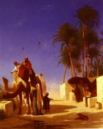 Charles Theodore Frere - paintings - Camel Drivers Drinking from the Wells