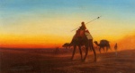 Charles Théodore Frère - Peintures - Caravane au coucher du soleil