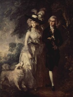 Thomas Gainsborough - Peintures - La promenade matinale (Portrait de Squire Hallett et sa femme)