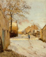 Alfred Sisley  - Peintures - Une rue de village en hiver