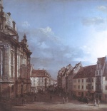 Bernardo Bellotto - Peintures - Dresde, l´église de la Frauenkirche et la ruelle Rampi