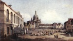 Bernardo Bellotto - Peintures - La place du marché neuf à Dresde vue de la cour des Juifs