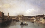 Bernardo Bellotto  - Peintures - Vue de Vérone et la rivière Adige vue du Ponte Nuovo