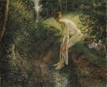 Camille Pissarro  - Bilder Gemälde - Bather in the Woods