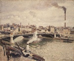 Camille Pissarro  - Peintures - Matin (une journée nuageuse à Rouen)