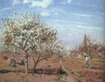 Camille  Pissarro  - Peintures - Vergern in fleurs à Louveciennes