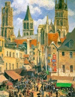 Camille Pissarro  - paintings - The Old Market at Rouen