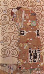 Gustav Klimt - paintings - Cartoon for the Frieze of the Villa Stoclet in Brussels: Fulfillment