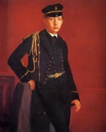 Hilaire Germain Edgar De Gas  - Peintures - Achille De Gas en uniforme de cadet