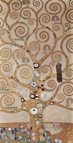 Gustav Klimt - paintings - Cartoon for the frieze of the Villa Stoclet in Brussels: central part of the tree of life