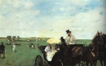 Edgar Degas  - Peintures - Aux courses à la campagne
