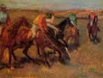 Edgar Degas  - Peintures - Avant la course