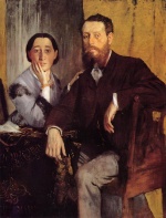 Hilaire Germain Edgar De Gas  - Peintures - Edmond et Thérèse Morbilli