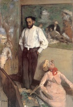 Edgar Degas  - Bilder Gemälde - Portrait of the Painter Henri Michel Levy