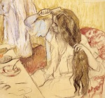 Edgar Degas  - Bilder Gemälde - Woman At Her Toilet