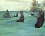 Edouard Manet  - paintings - The Beach at Sainte Adresse