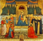 Fra Angelico  - Peintures - Madonna avec l'Enfant, des saints et la Crucifixion
