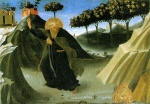 Fra Angelico  - Peintures - Saint Antoine Abbé tenté par un rocher d´or