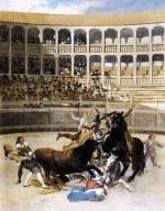 Francisco de Goya  - Peintures - Picador touché par le taureau