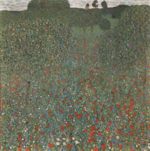 Gustav Klimt - Peintures - Champ de coquelicots