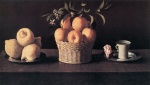 Francisco de Zurbaran  - Peintures - Nature morte avec oranges, citrons et rose