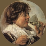 Frans Hals  - Peintures - Jeune garçon buvant (le goût)