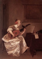 Gerhard ter Borch - paintings - The Lute Player