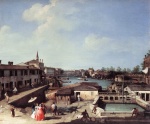 Canaletto - Peintures - Dolo sur la Brenta