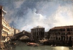 Canaletto  - Bilder Gemälde - The Grand Canal near the Ponte di Rialto