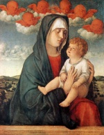 Giovanni Bellini - Peintures - Madone aux anges rouges