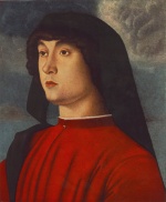 Giovanni Bellini - Bilder Gemälde - Portrait of a Young Man in Red