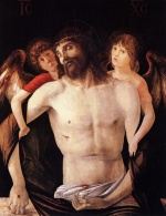 Giovanni Bellini - Bilder Gemälde - The Dead Christ Supported by Two Angels
