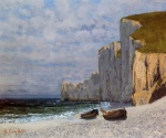 Gustave Courbet - Bilder Gemälde - A Bay with Cliffs