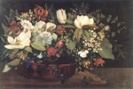 Gustave Courbet  - paintings - Basket of Flowers
