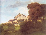 Gustave Courbet  - Bilder Gemälde - The Houses of the Chateau D Ornans