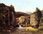 Gustave Courbet  - Bilder Gemälde - The Source among the Rocks of the Doubs