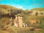 Gustave Courbet  - Peintures - Les demoiselles du village