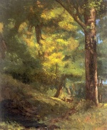 Gustave Courbet  - paintings - Two Goats in the Forest