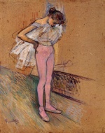 Henri de Toulouse Lautrec  - paintings - Dancer Adjusting Her Tights