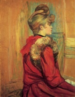 Henri de Toulouse Lautrec  - Bilder Gemälde - Girl in a Fur (Mademoiselle Jeanne Fontaine)