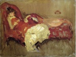 James Abbott McNeill Whistler  - Peintures - Touche de rouge (La Siesta)