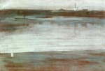 James Abbott McNeill Whistler  - Peintures - Symphonie en gris (début de matinée sur la Tamise)