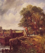 John Constable - paintings - A Boat Passing a Lock
