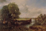 John Constable - Peintures - Une vue sur la Stour près de Dedham