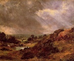 John Constable - Peintures - Etang dans les collines près de Hampstead